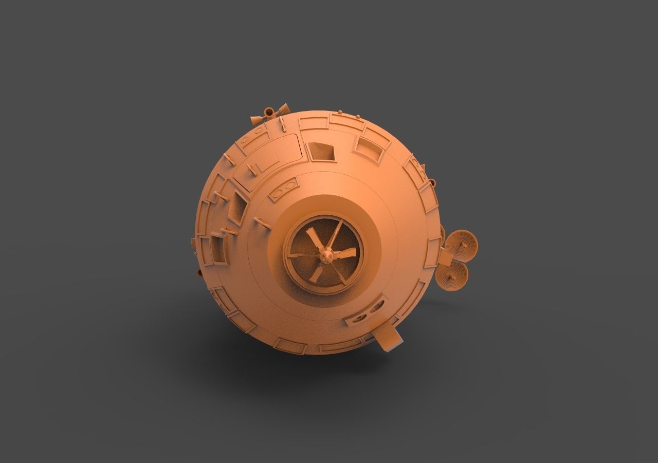 APOLLO orange spaceship 3D print model_1