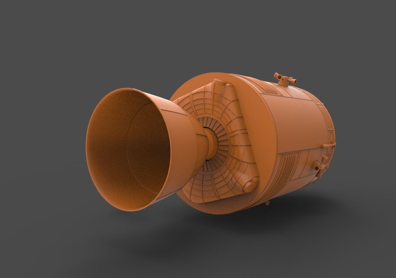 APOLLO orange spaceship 3D print model_4