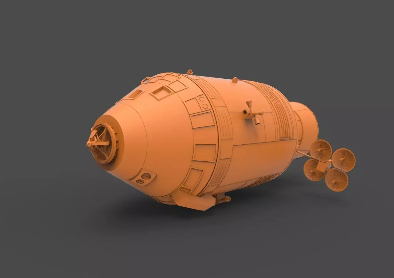 APOLLO orange spaceship 3D print model_0