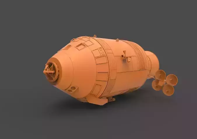 APOLLO orange spaceship 3D print model