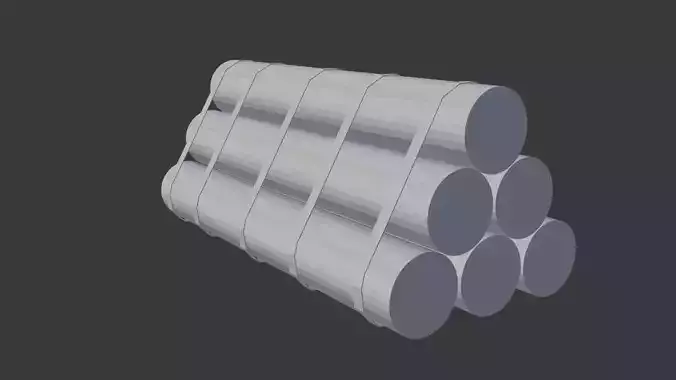 Steel Cylinder Low-poly 3D model