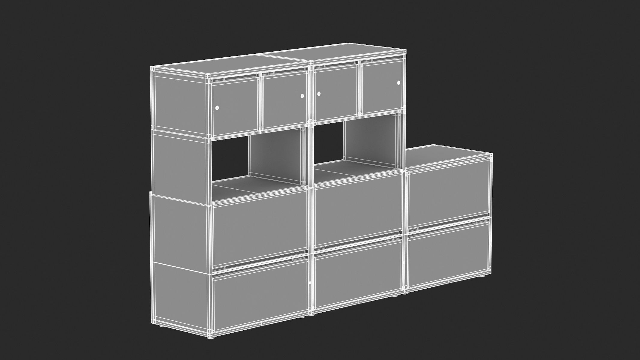 Herman Miller Storage Cabinet Meridian 3 3D model_11