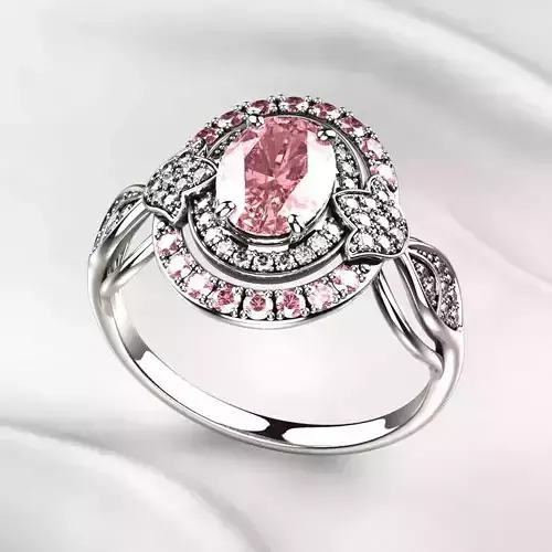 Pink Sapphires Gold Ring