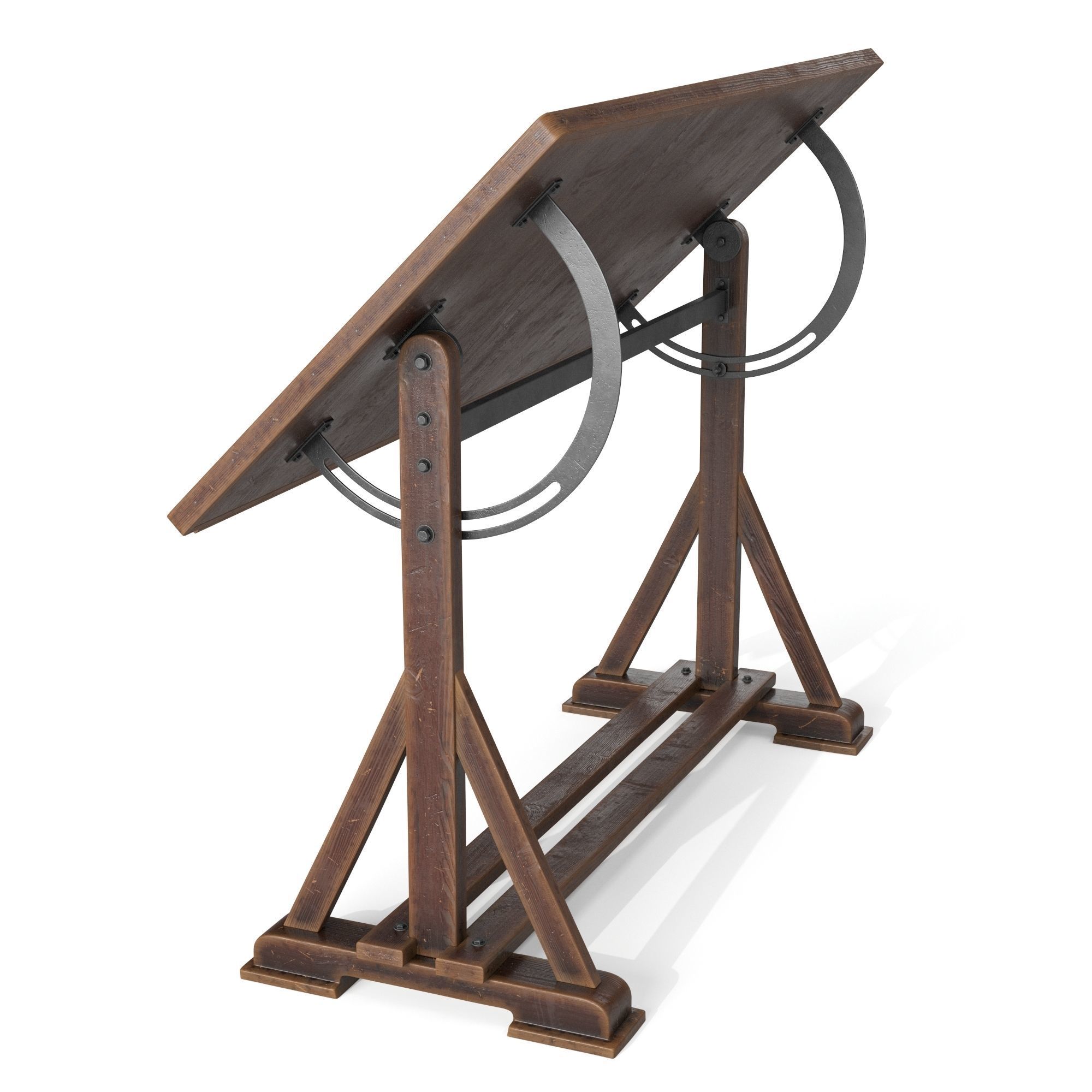 Drafting Table with Blackboard 3D model_2
