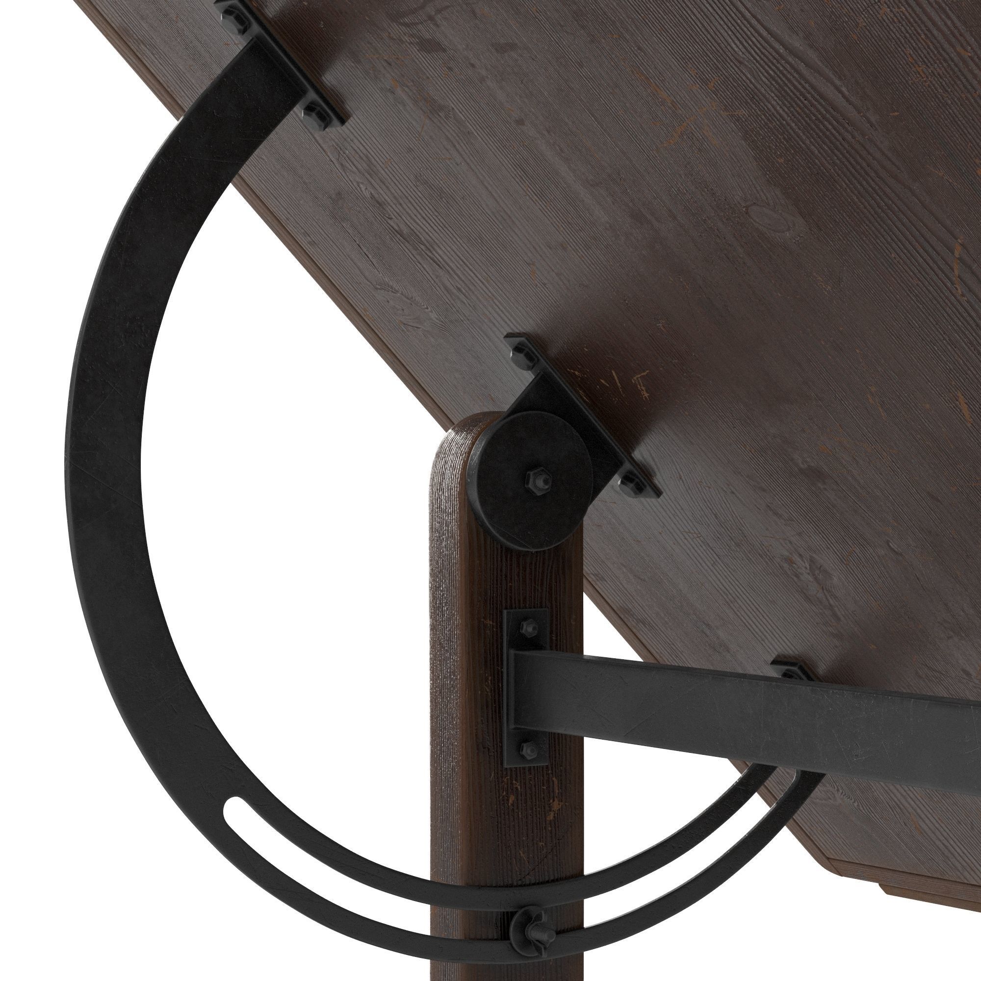 Drafting Table with Blackboard 3D model_3