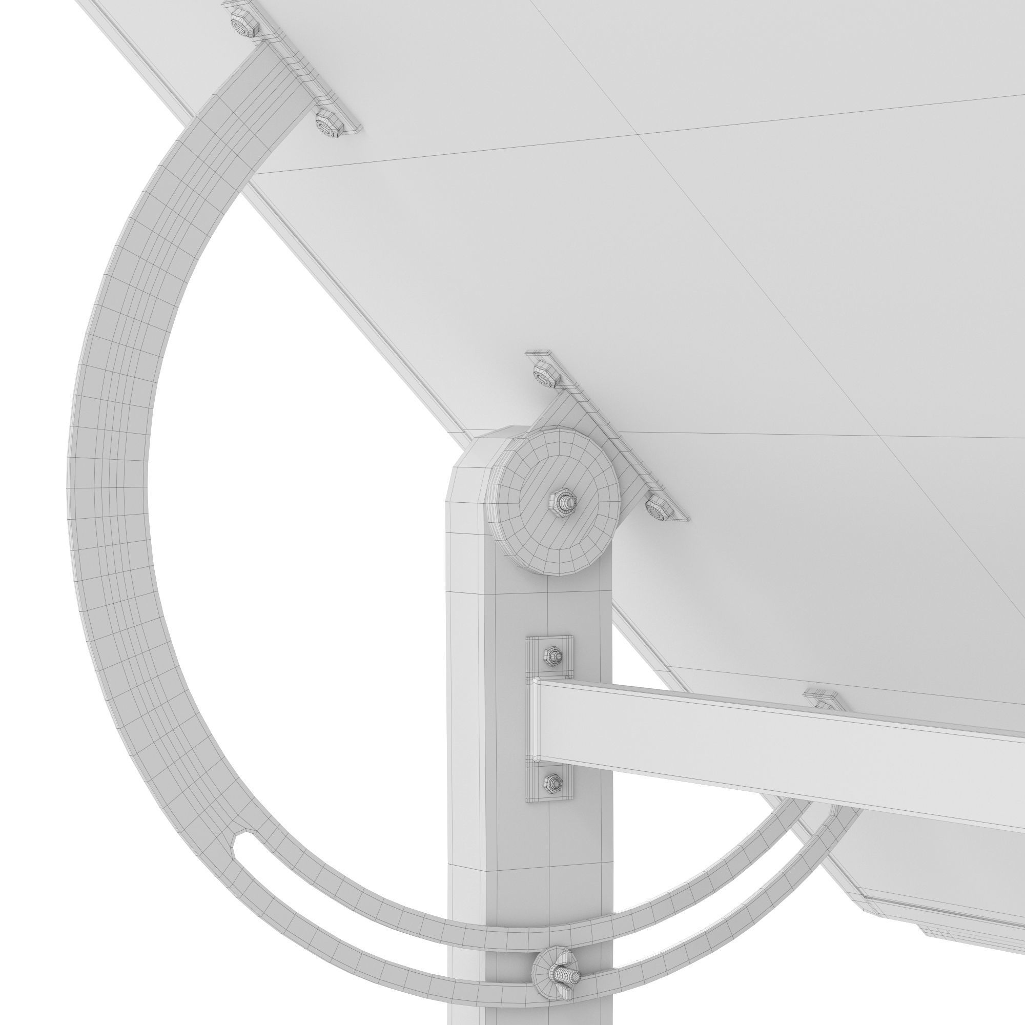 Drafting Table with Blackboard 3D model_9