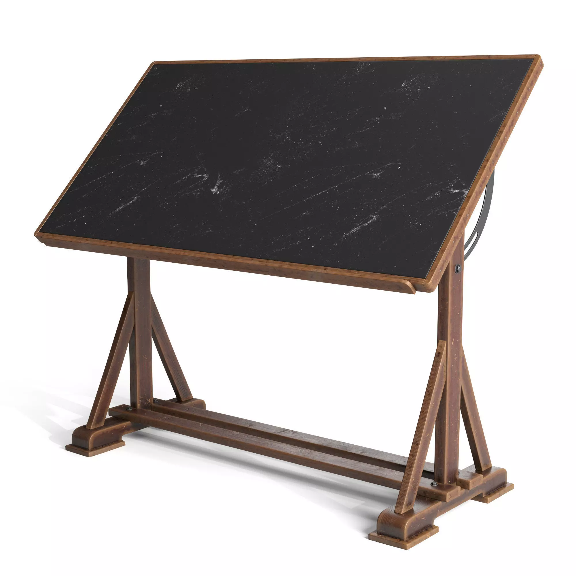 Drafting Table with Blackboard 3D model_0