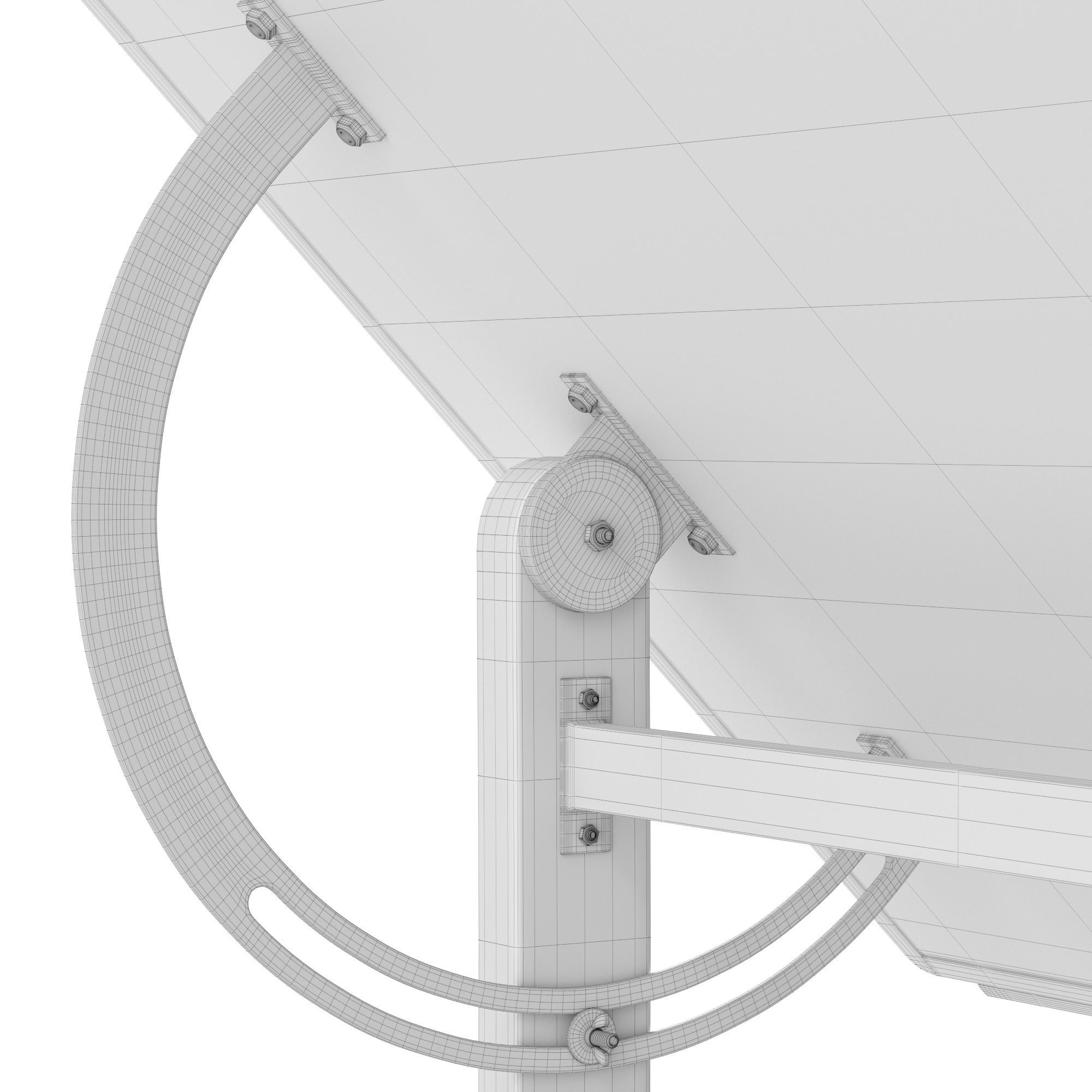 Drafting Table with Blackboard 3D model_10