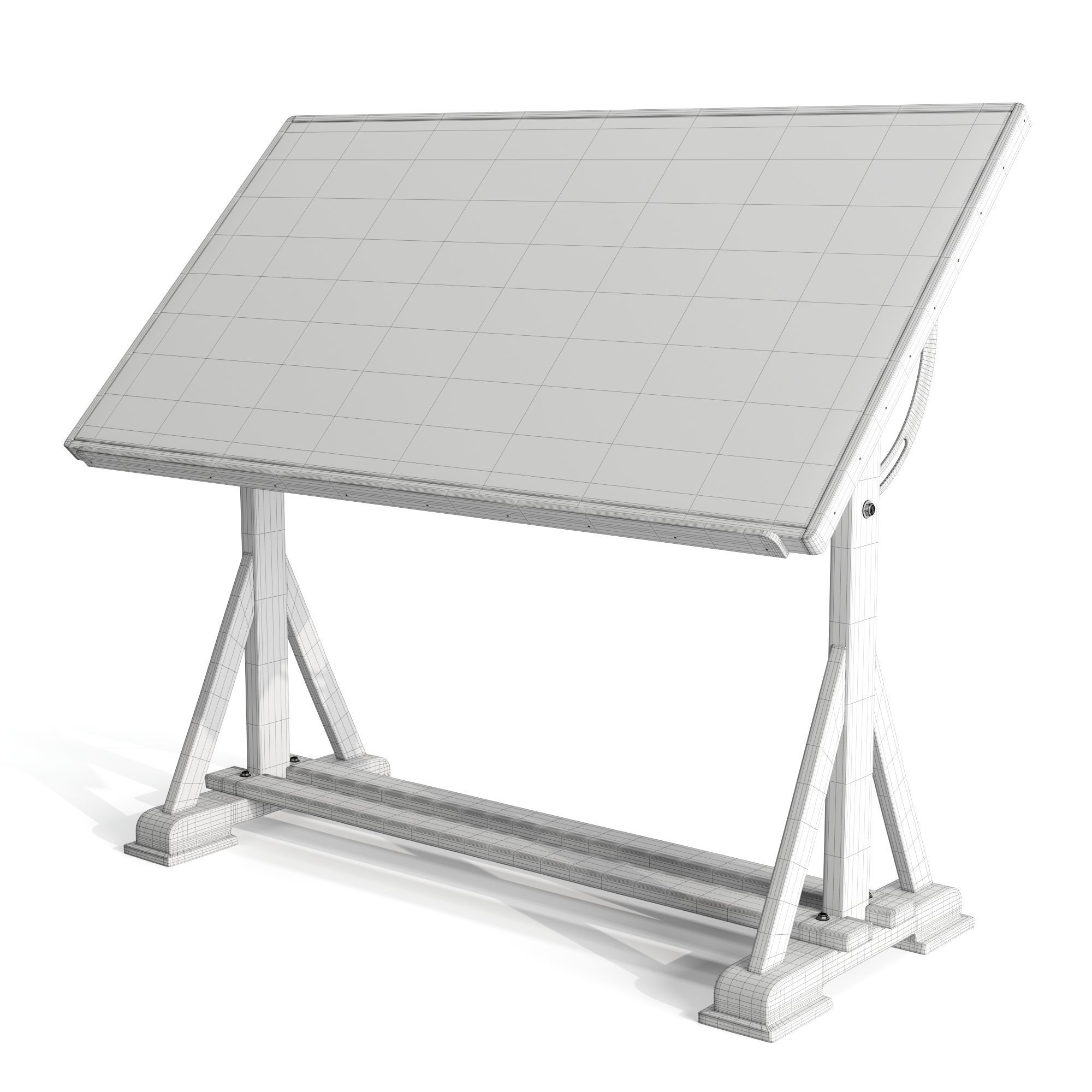 Drafting Table with Blackboard 3D model_8