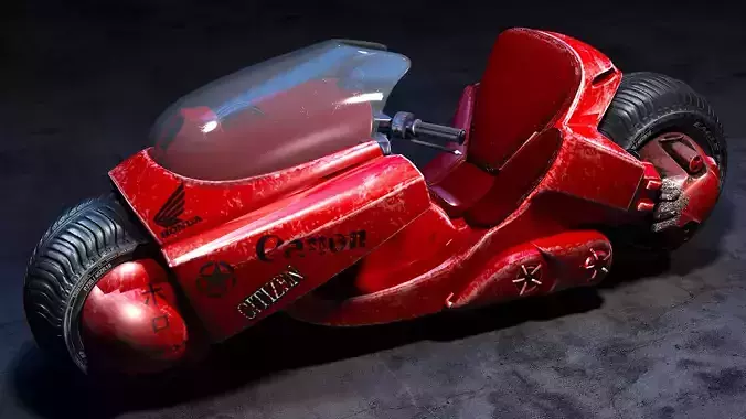 Kaneda Bike Game-Ready Version Low-poly 3D model