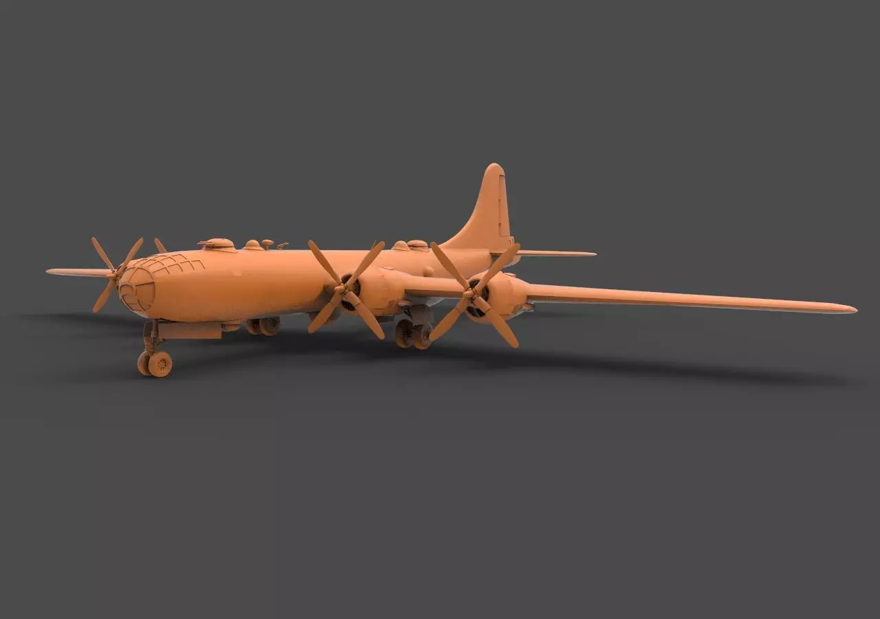 B - 29 orange airplane 3D print model