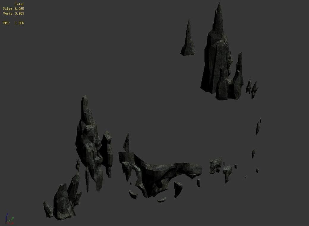 Demon Palace - mountain gravel 08 3D model_3