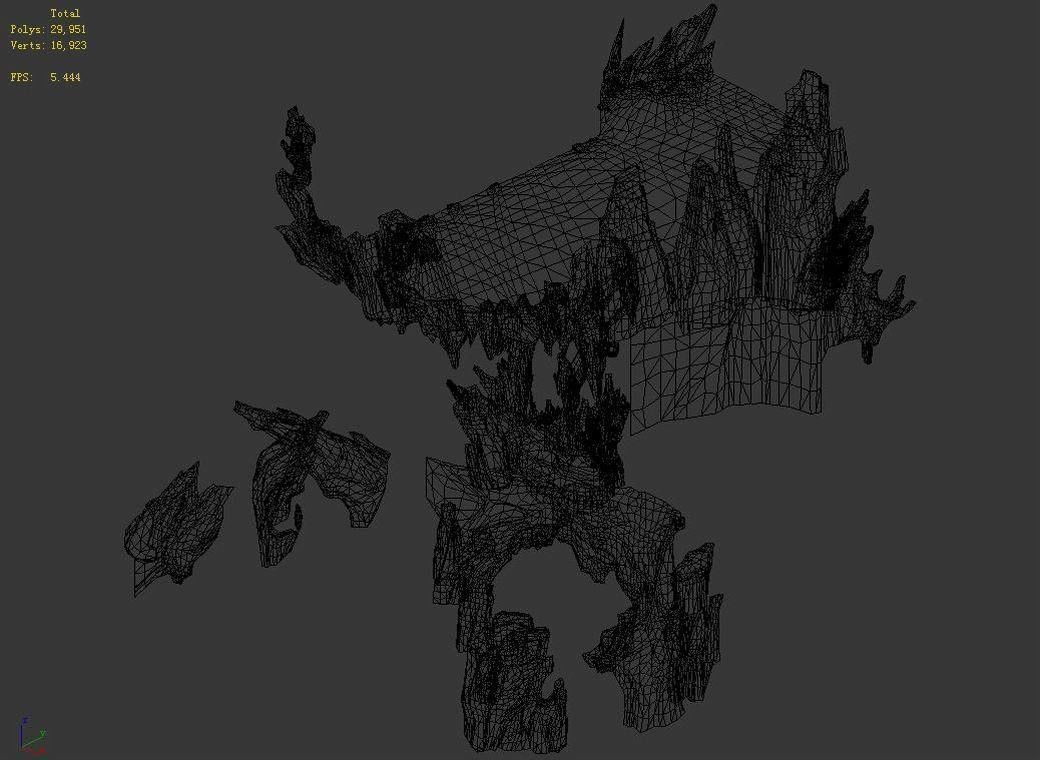 Demon Palace - mountain gravel 09 3D model_2