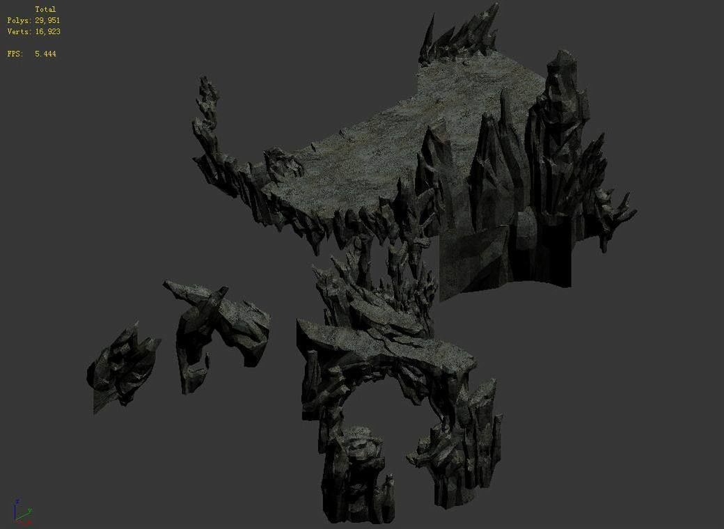 Demon Palace - mountain gravel 09 3D model_3