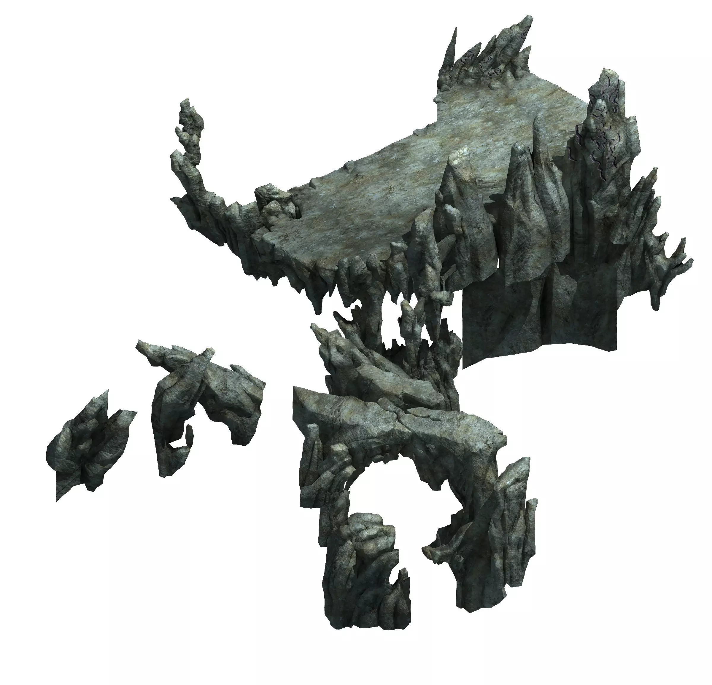 Demon Palace - mountain gravel 09 3D model_0