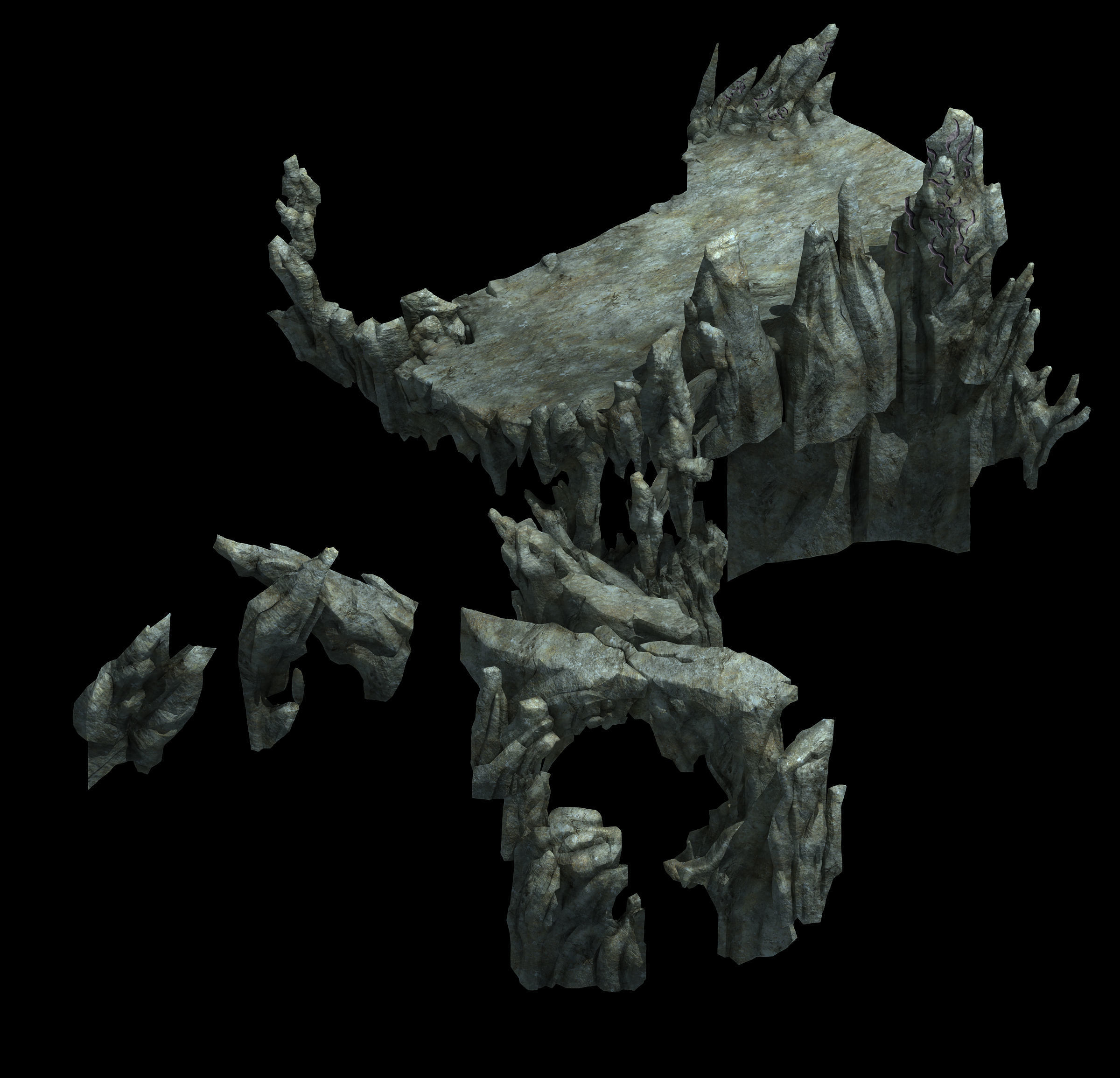 Demon Palace - mountain gravel 09 3D model_1