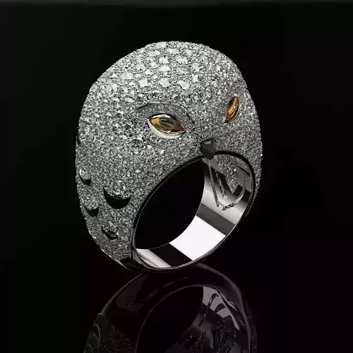 Ring Owl  Diamonds 3D print model