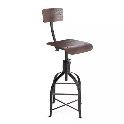 Rustic Drafting Chair 3D model