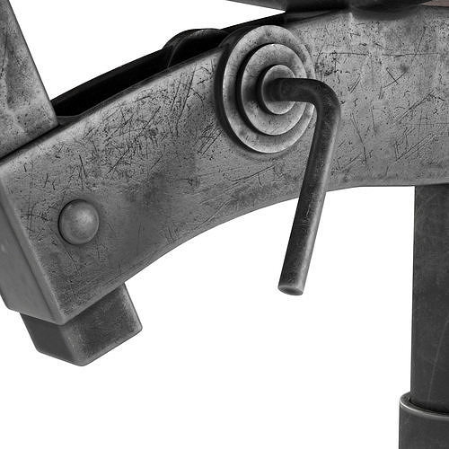 Rustic Drafting Chair 3D model 7