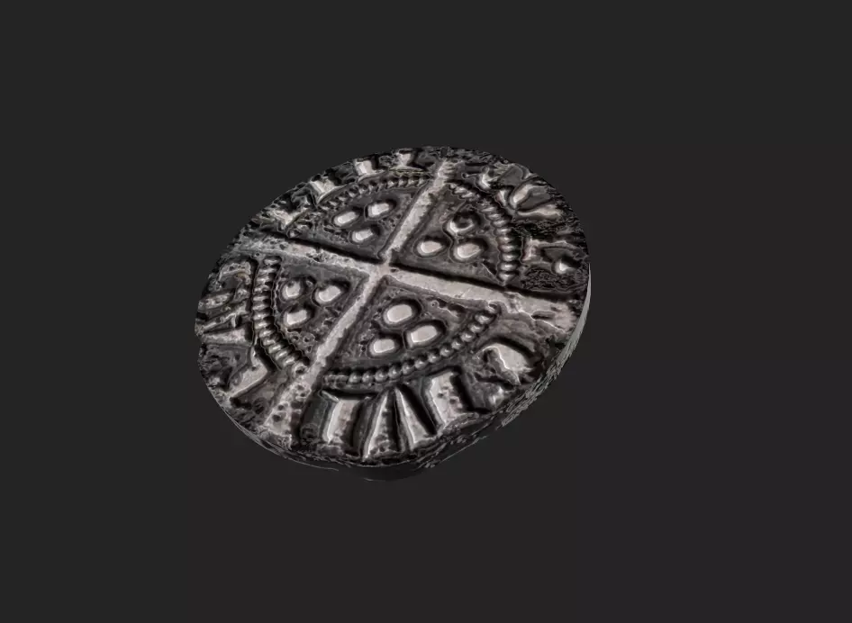 Coin Edward I Penny Low-poly 3D model_0
