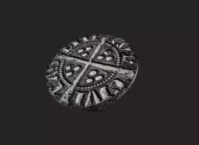 Coin Edward I Penny Low-poly 3D model