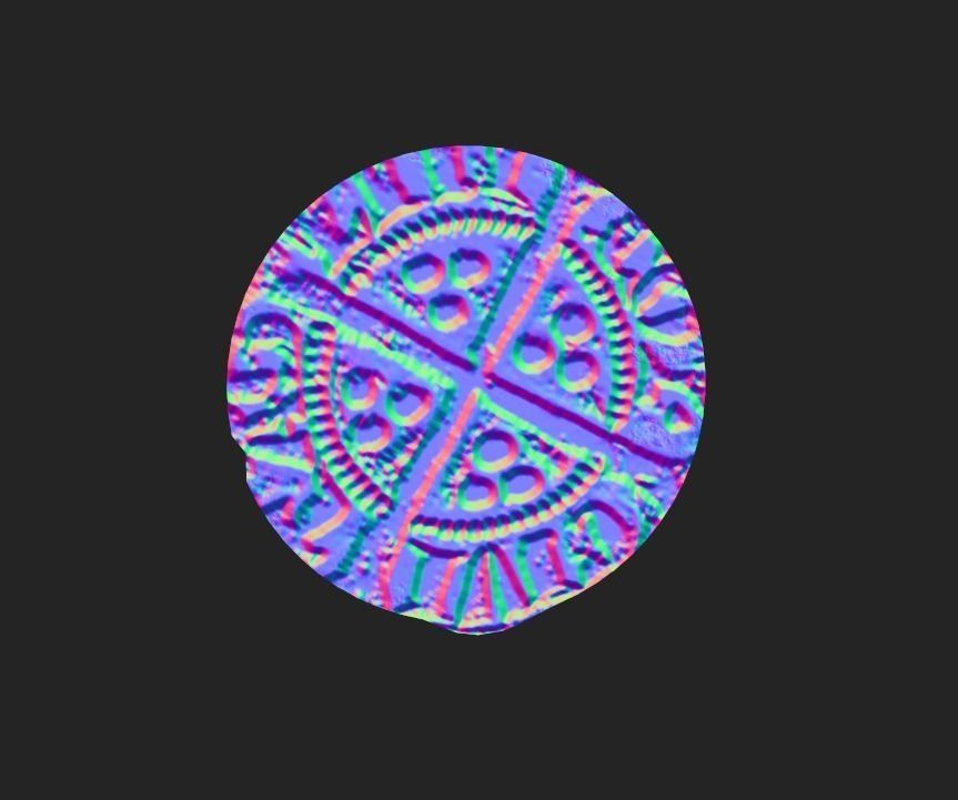 Coin Edward I Penny Low-poly 3D model_10