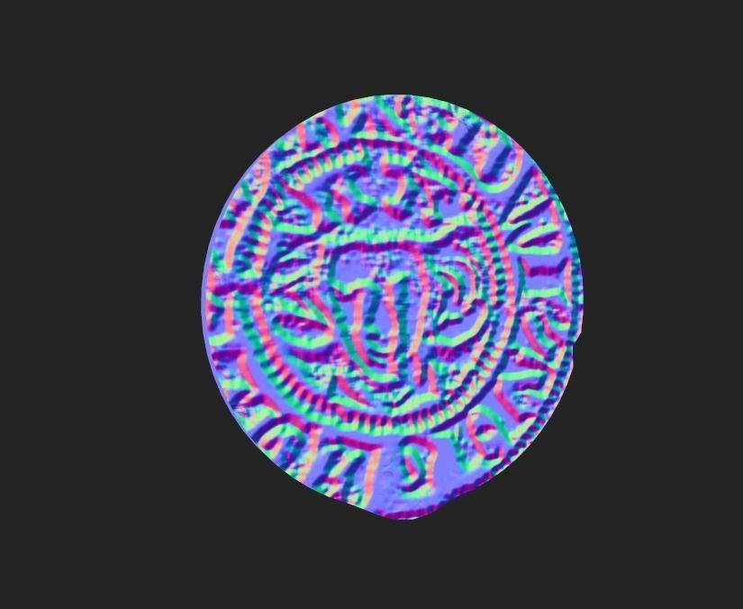 Coin Edward I Penny Low-poly 3D model_9
