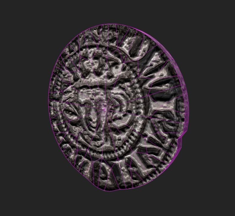 Coin Edward I Penny Low-poly 3D model_8