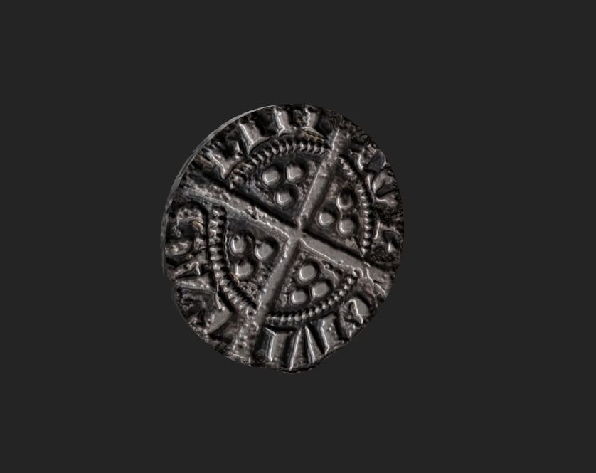 Coin Edward I Penny Low-poly 3D model_3