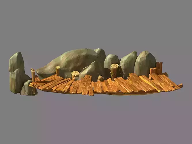 Broken - Wooden Bridge - Stone 03