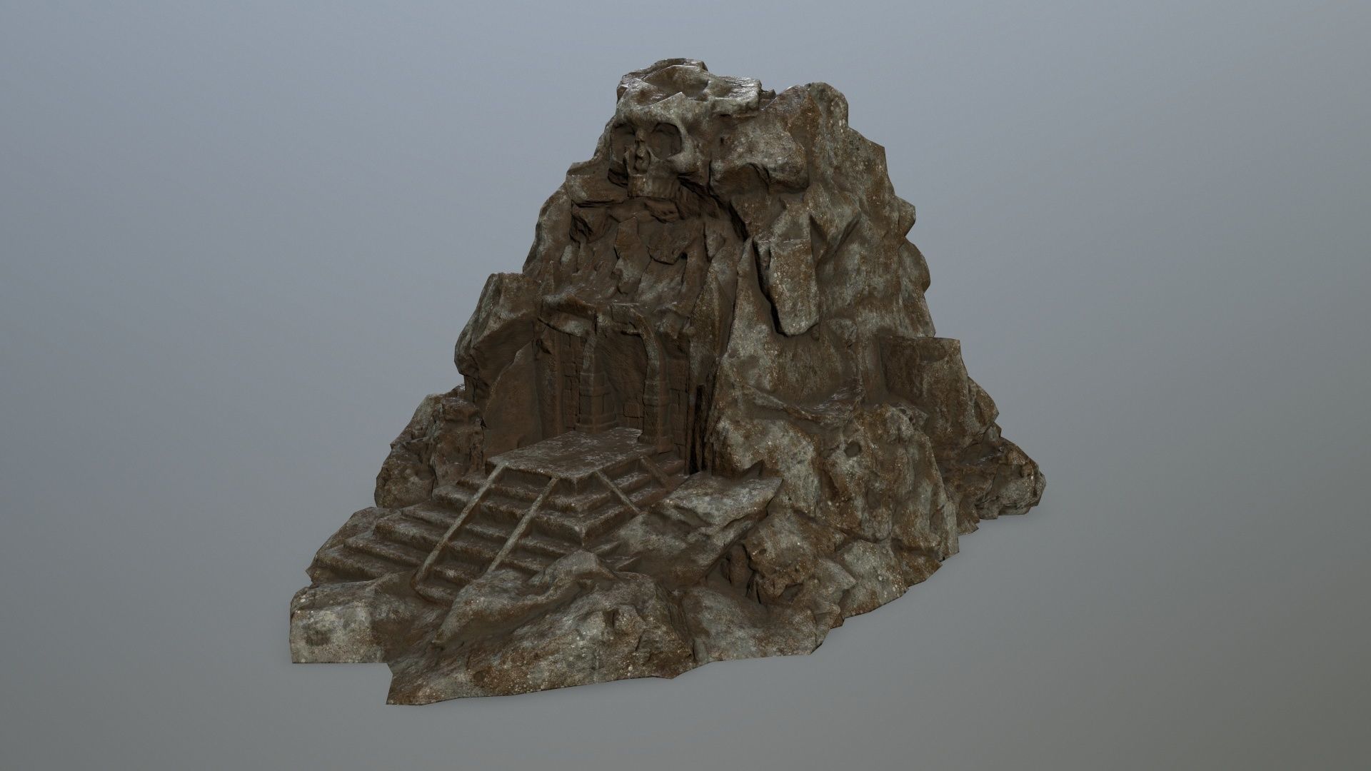 skull gate Low-poly 3D model_7