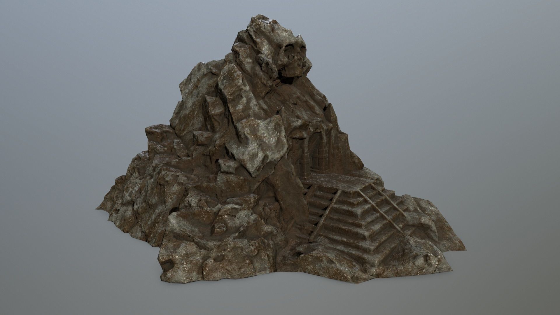 skull gate Low-poly 3D model_1