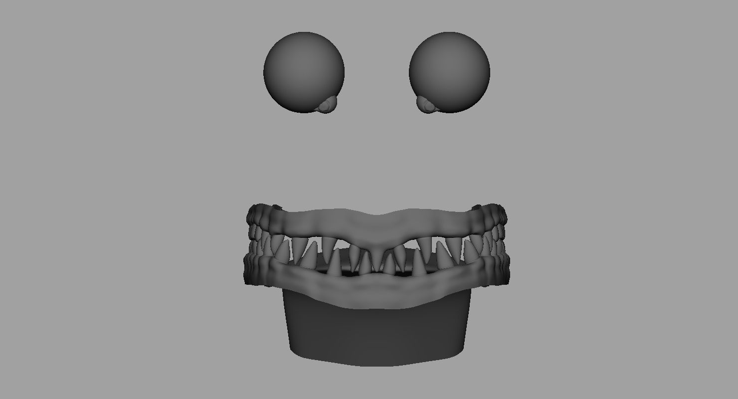 monster 3d model skull with teeth 3D model_1