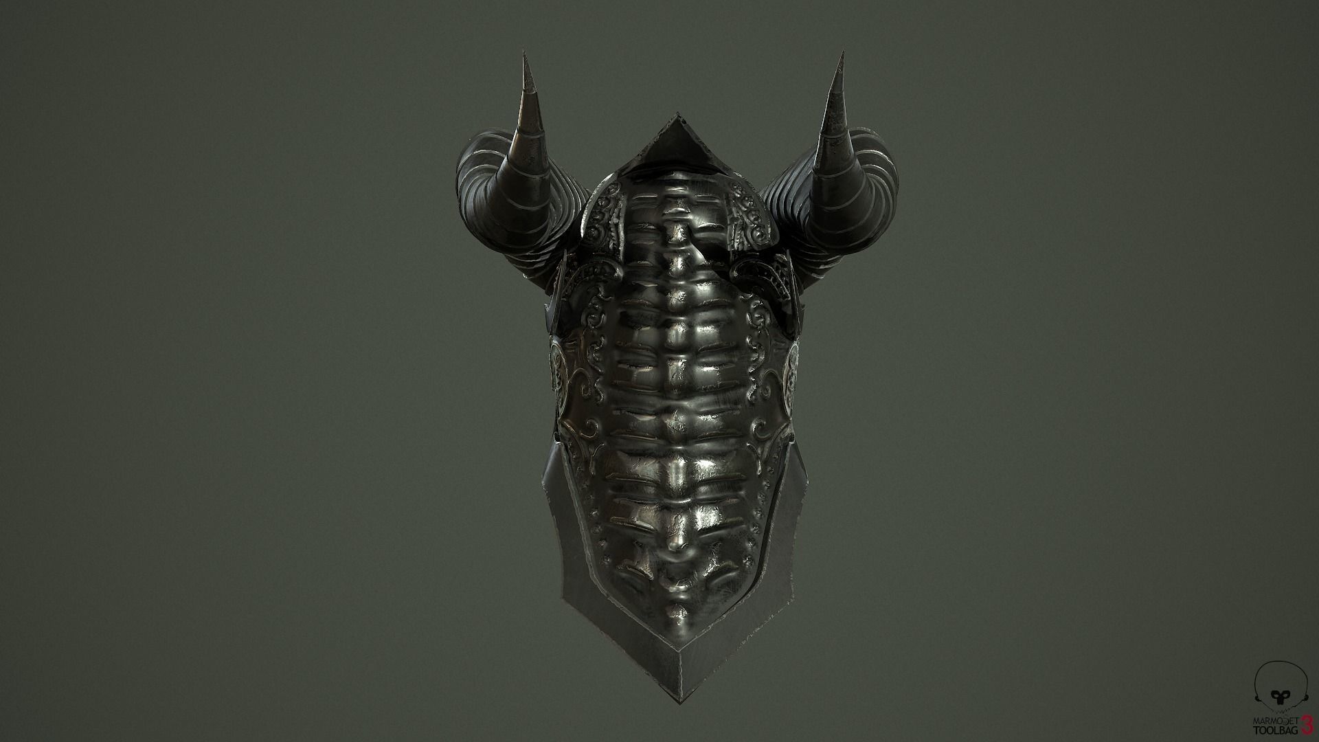 Dead knight helmet Low-poly 3D model_11