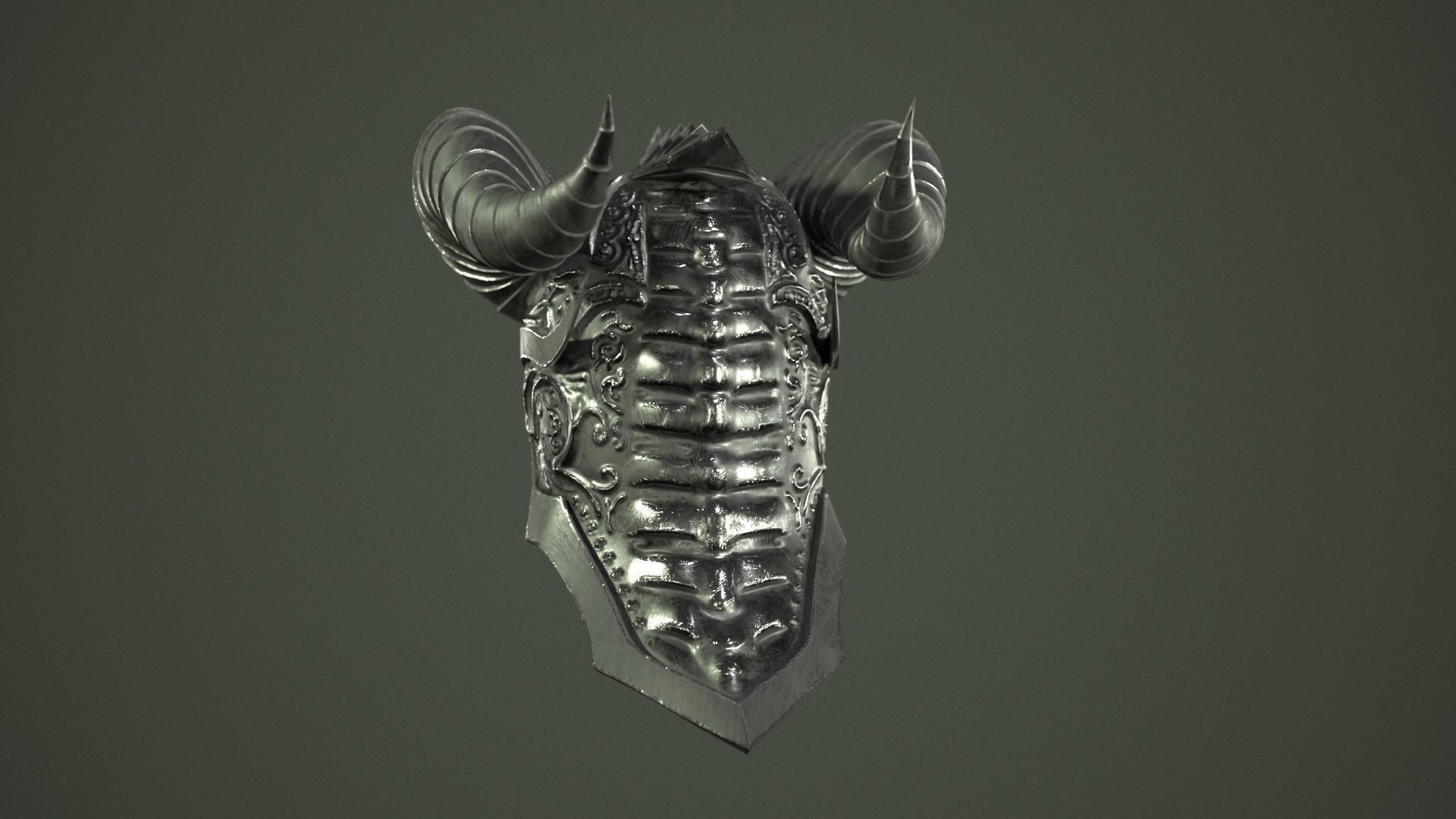 Dead knight helmet Low-poly 3D model_3