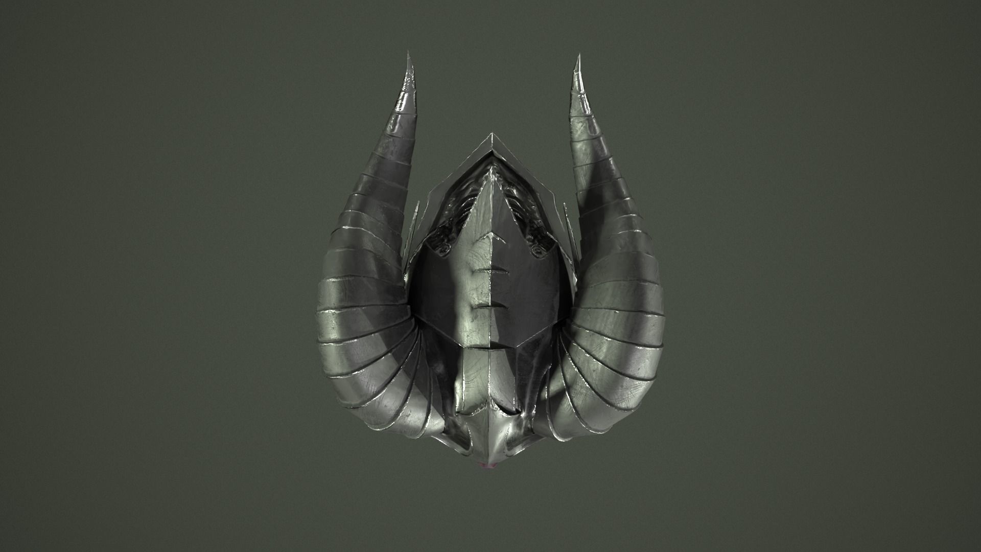Dead knight helmet Low-poly 3D model_17
