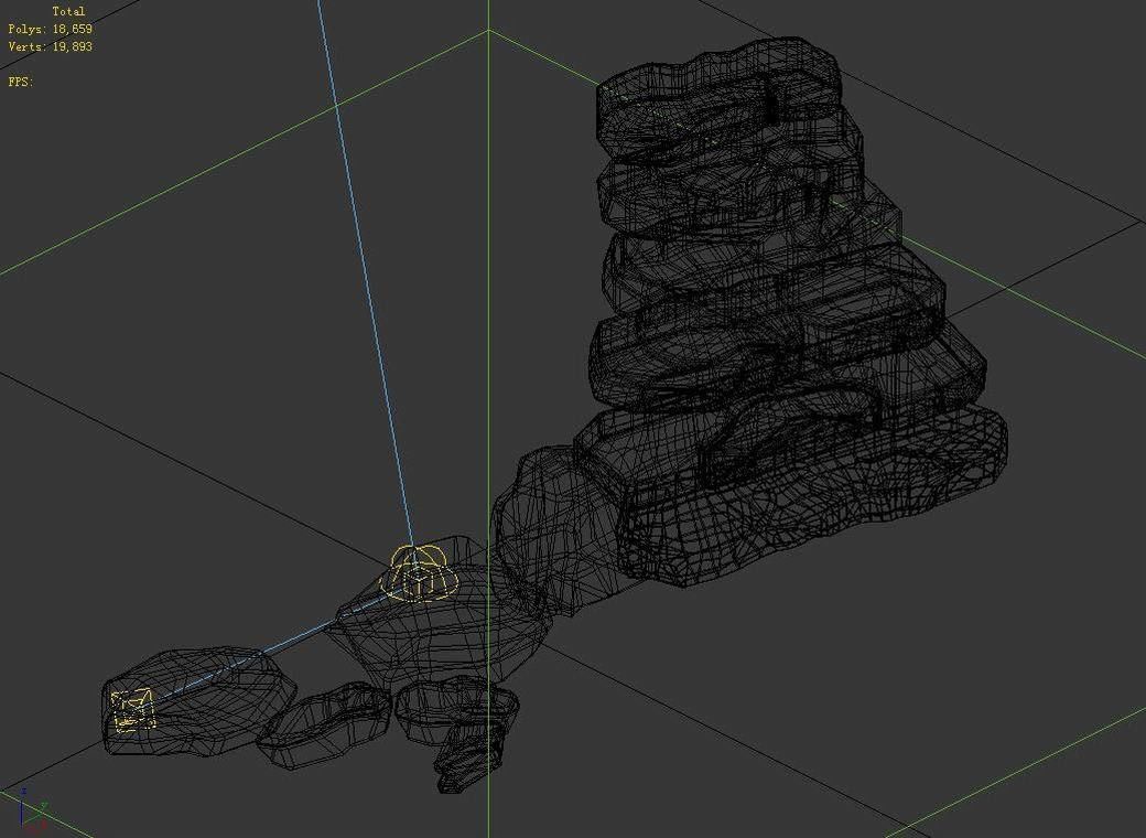 Qu You Path - Stone Ladder 02 3D model_5