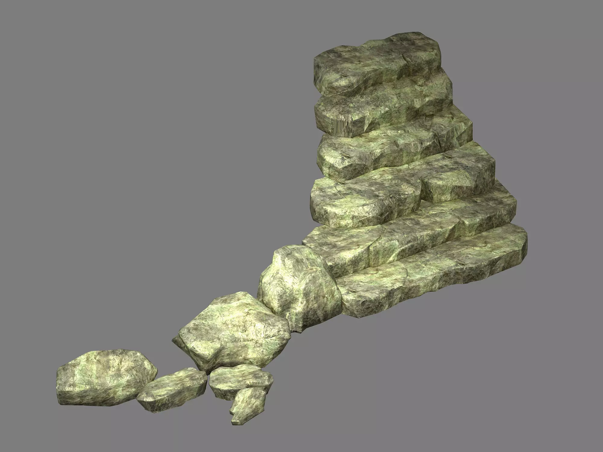 Qu You Path - Stone Ladder 02 3D model_0