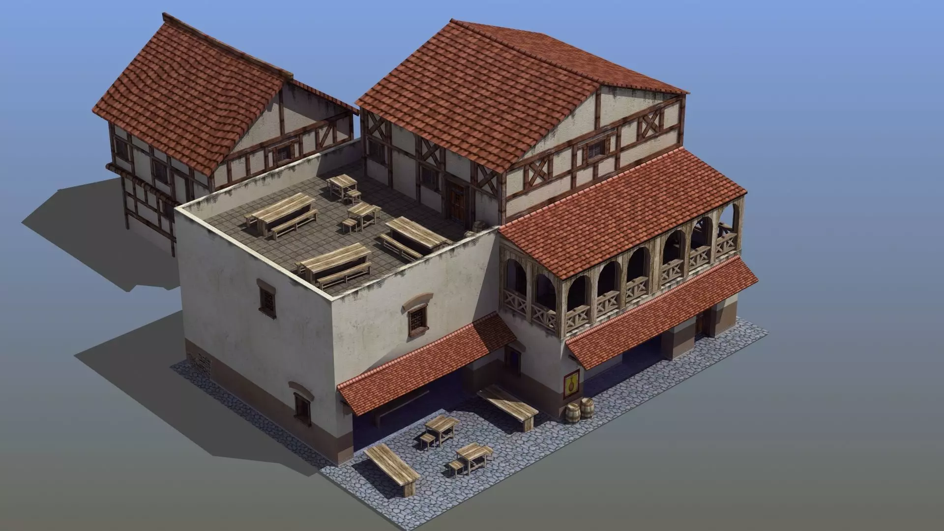 Old Tavern 3D model_0