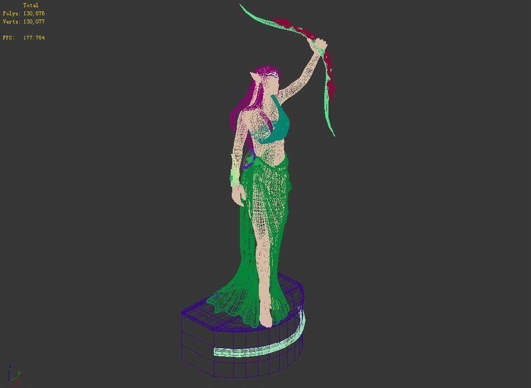 Human Ranger Area - Statue 01 3D model_5