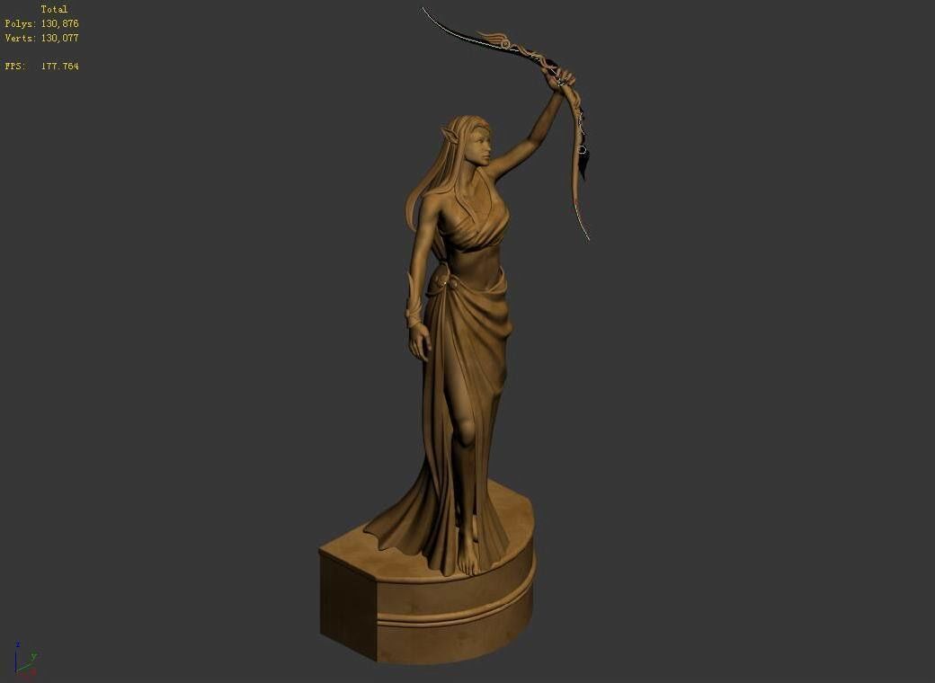 Human Ranger Area - Statue 01 3D model_4