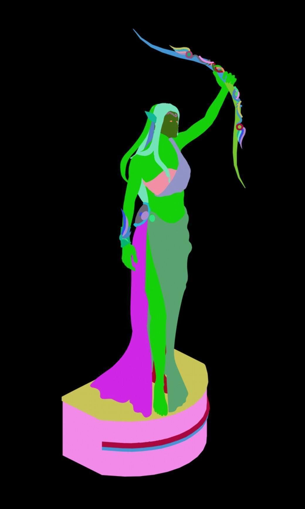 Human Ranger Area - Statue 01 3D model_2