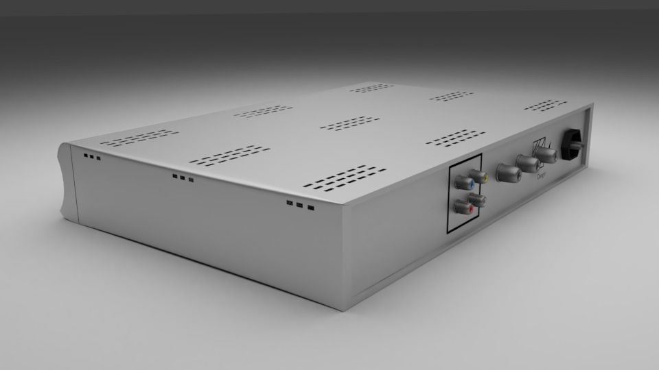 Decoder silver box with light 3D model_4