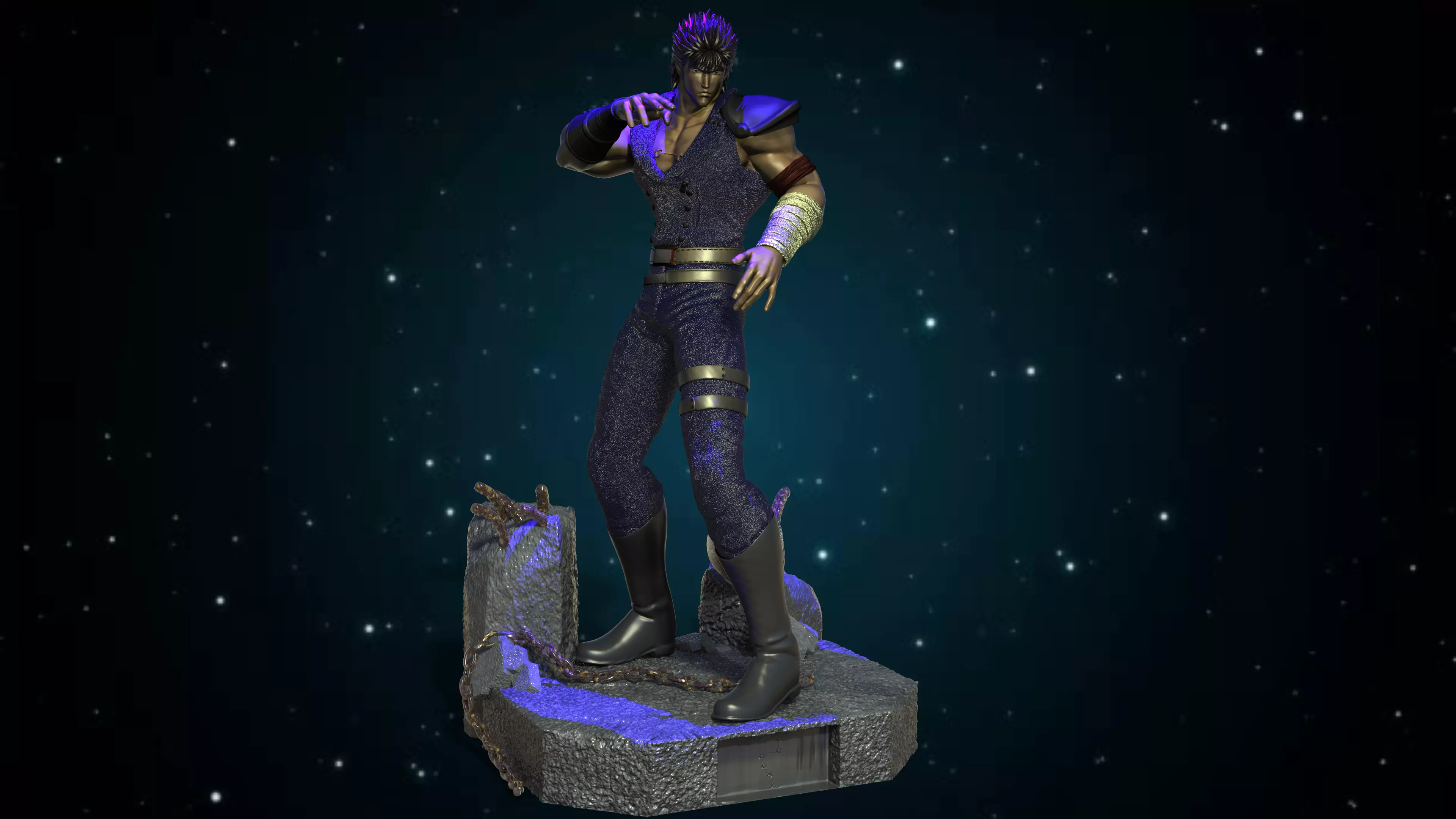 Ken Shiro Fist of the North Star Hokuto No Ken 3D print model_0