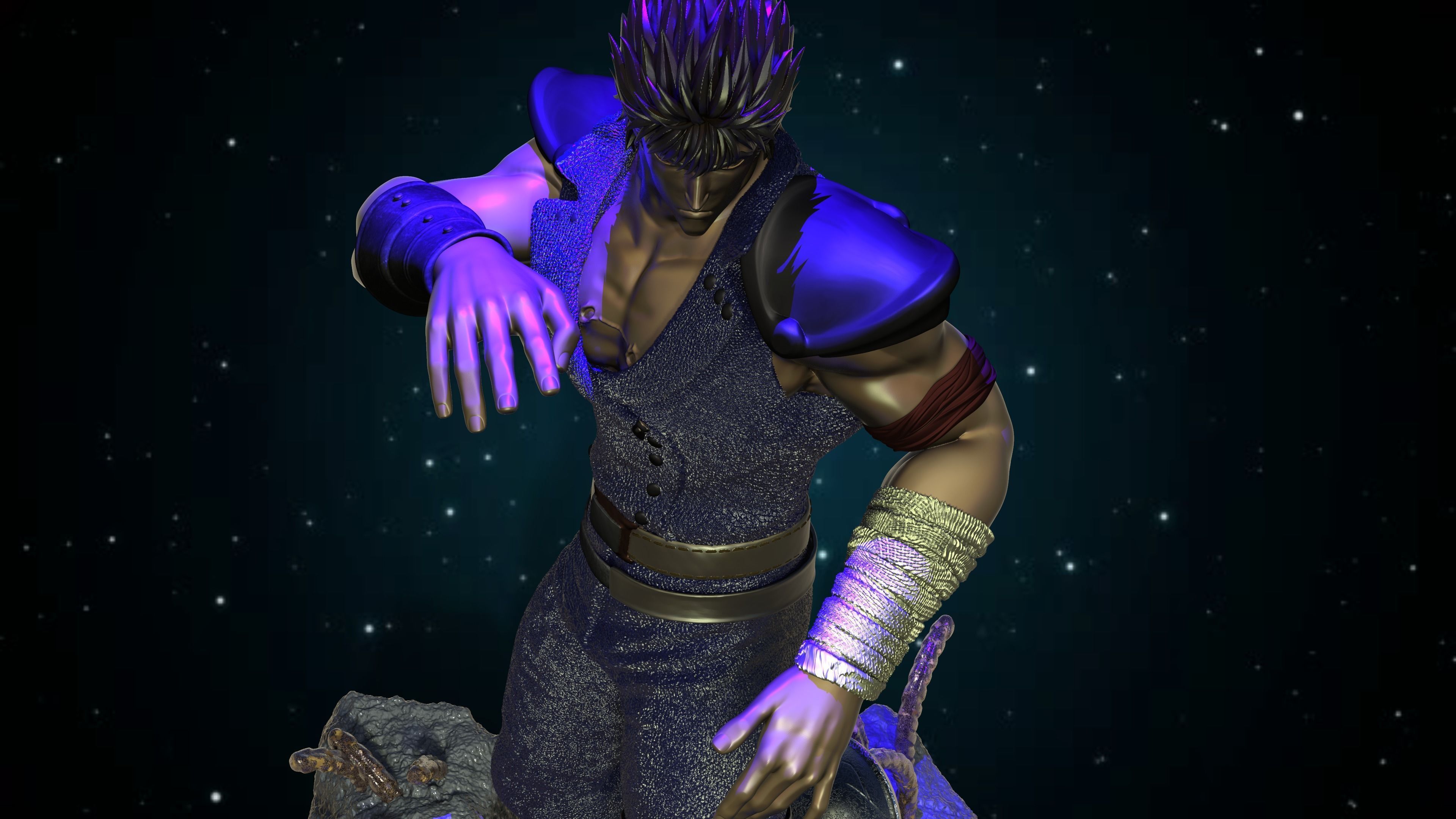 Ken Shiro Fist of the North Star Hokuto No Ken 3D print model_4