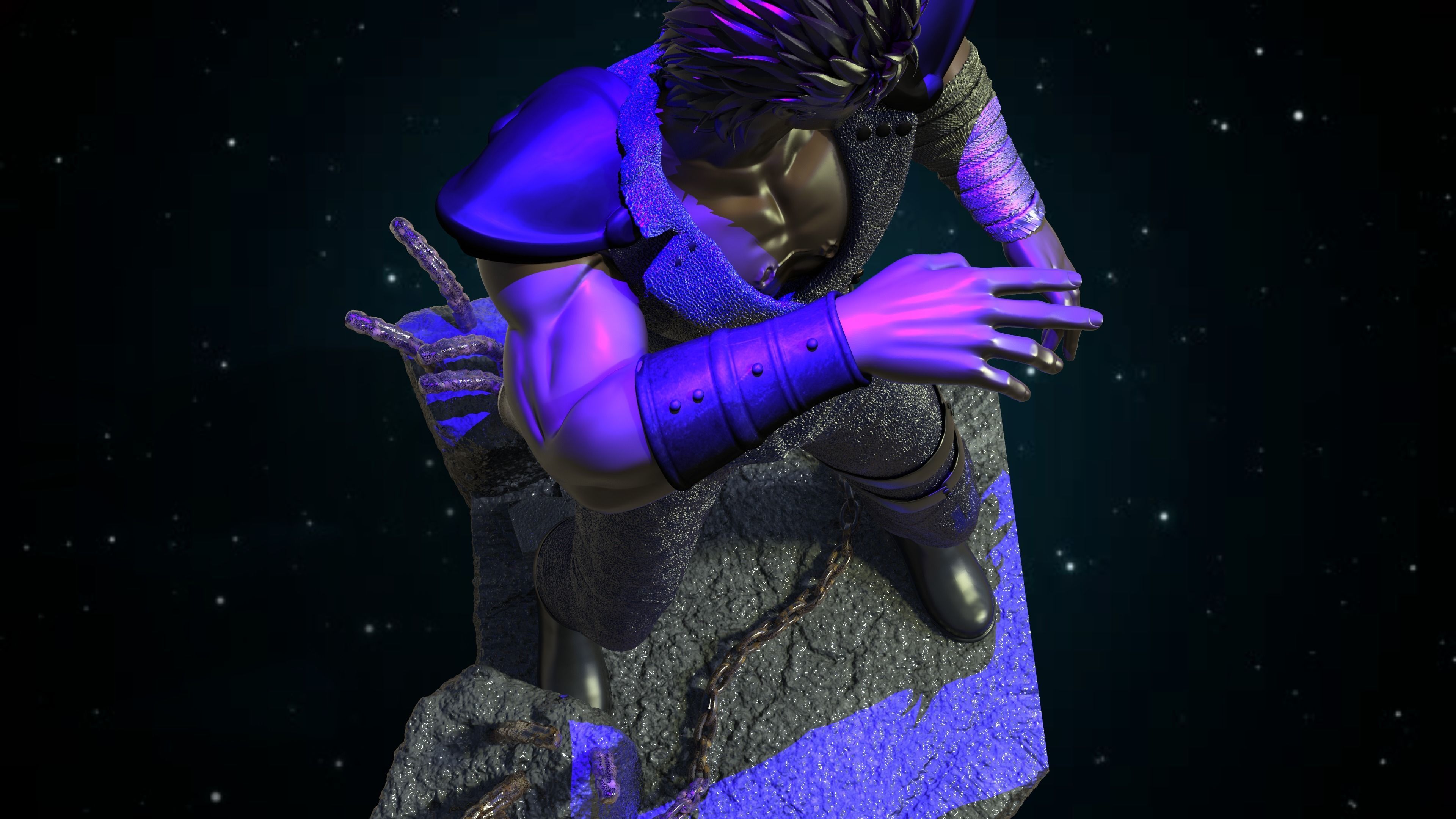 Ken Shiro Fist of the North Star Hokuto No Ken 3D print model_3