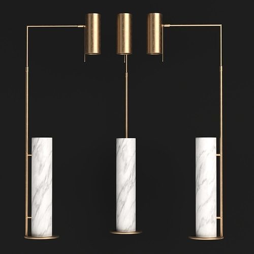 Alma floor lamp by Kelly Wearstler 3D model