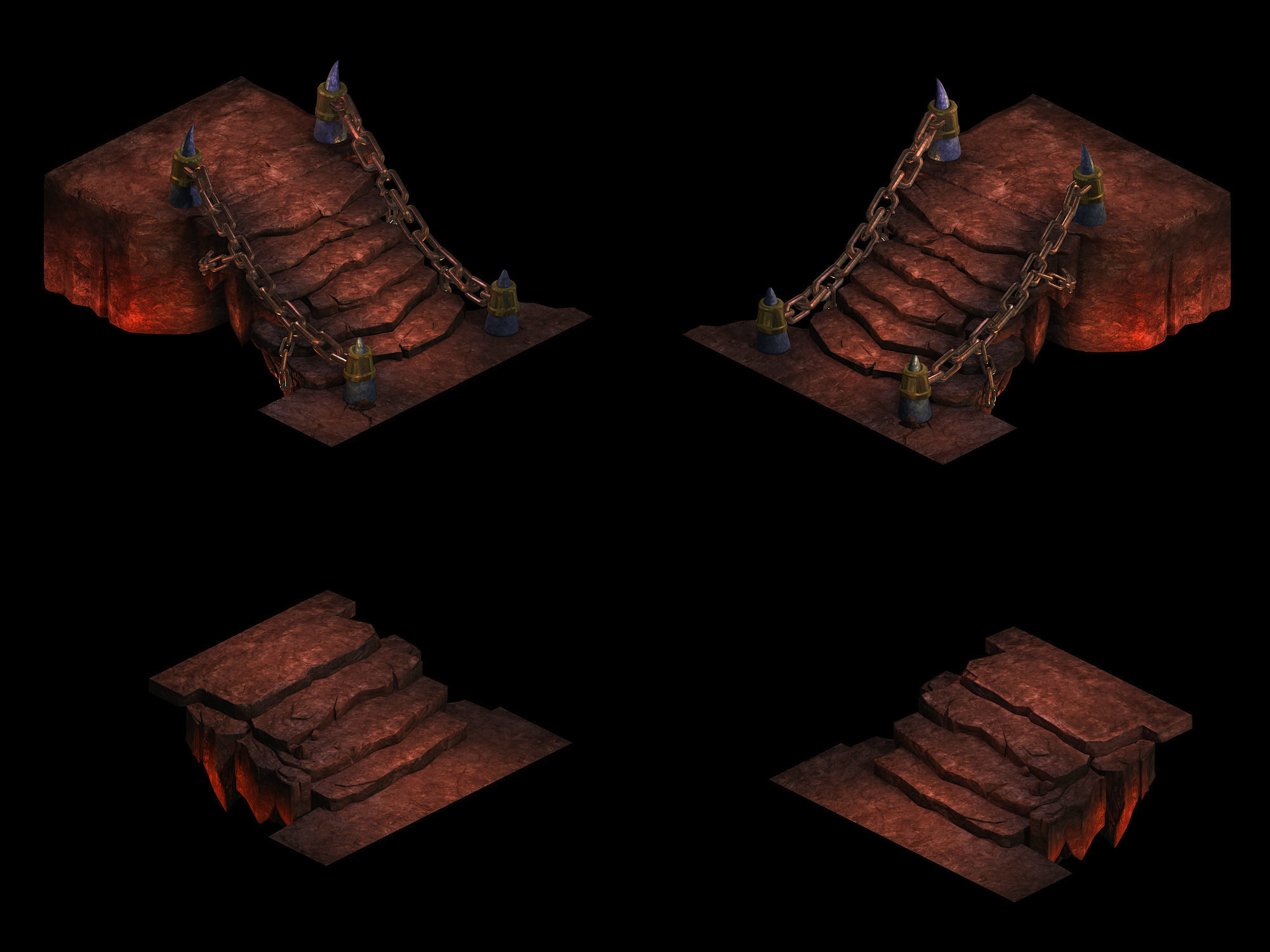 Lava Hell - Stone Ladder 32 3D model_1