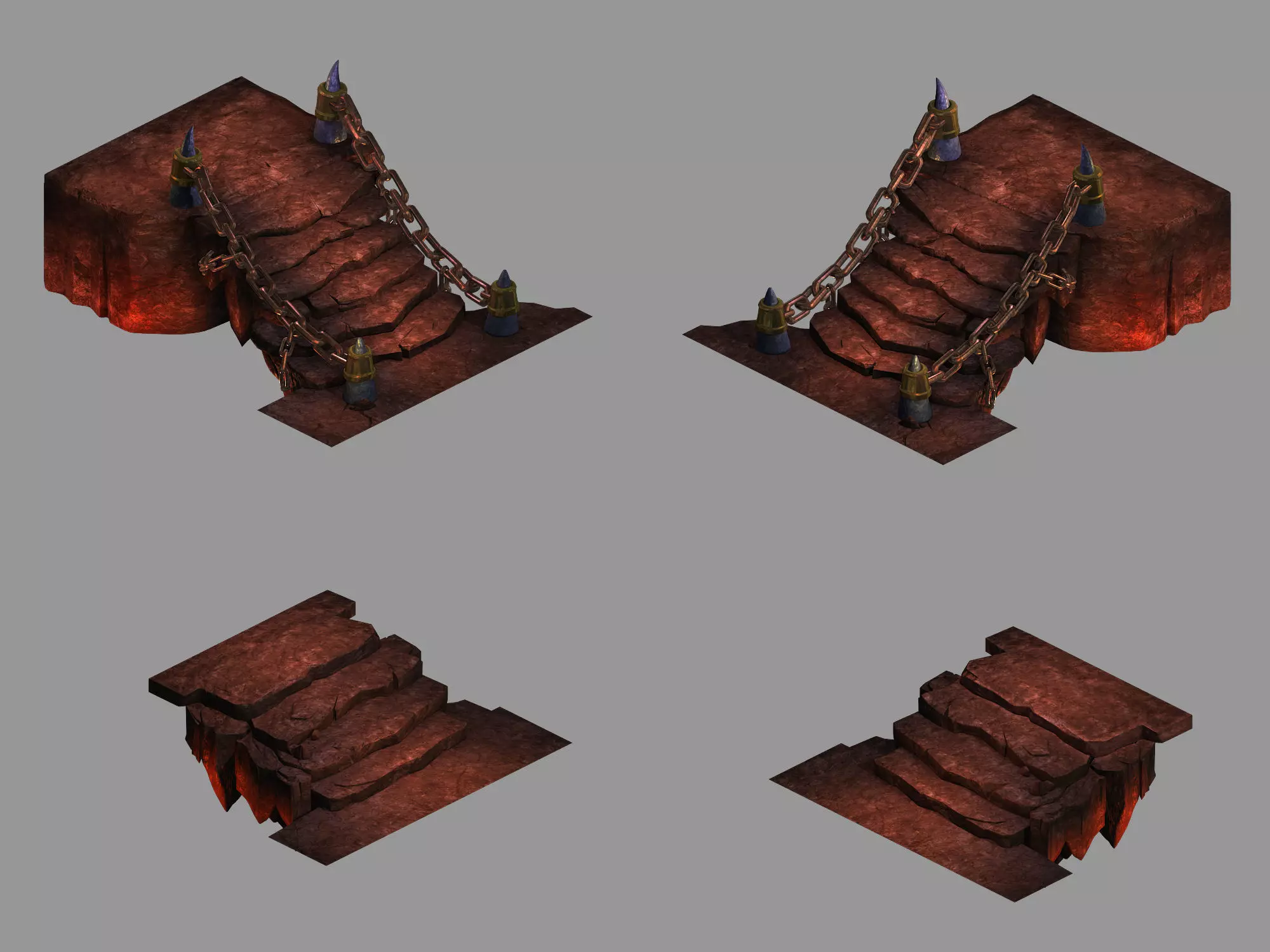 Lava Hell - Stone Ladder 32 3D model_0