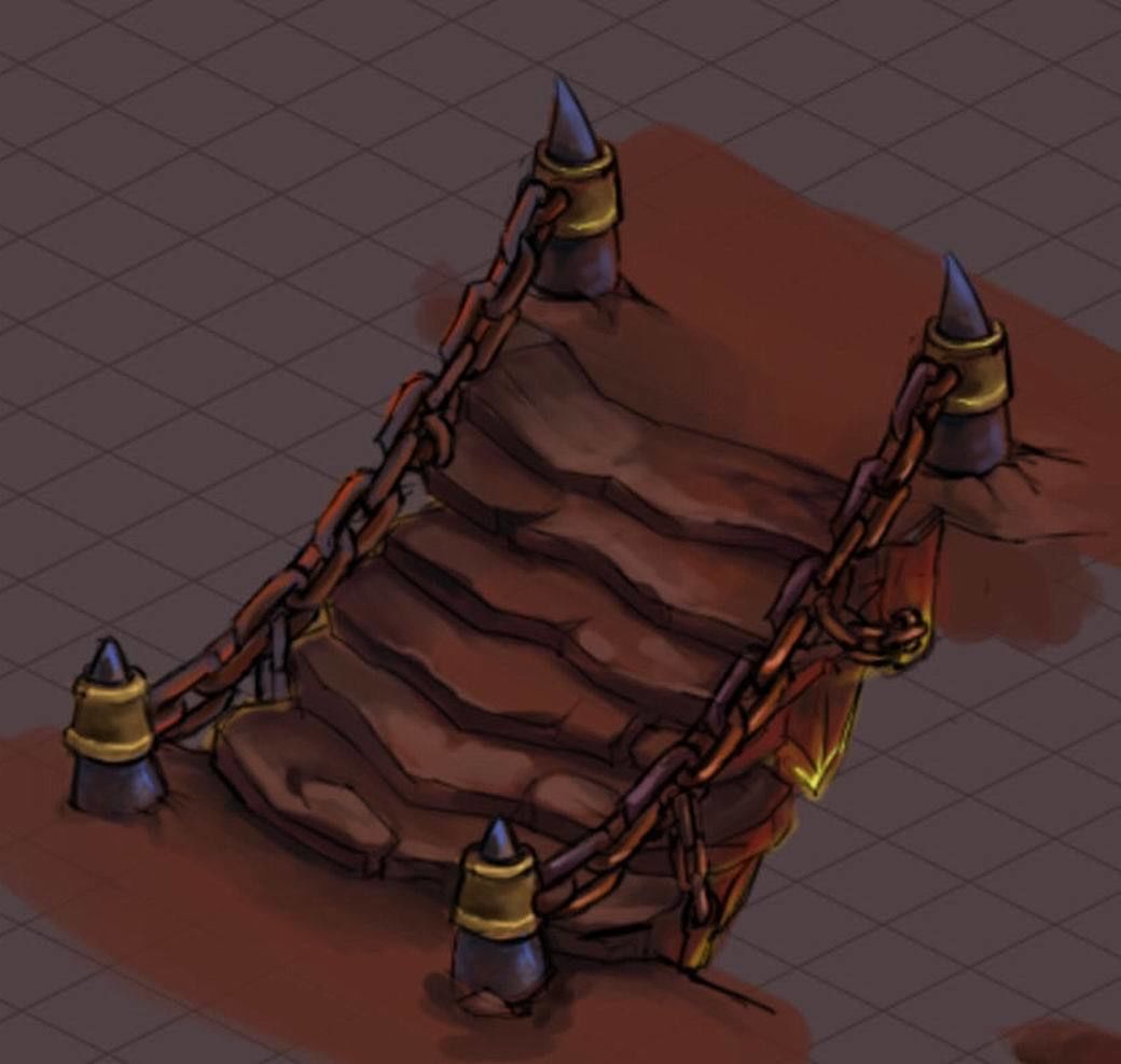 Lava Hell - Stone Ladder 32 3D model_3